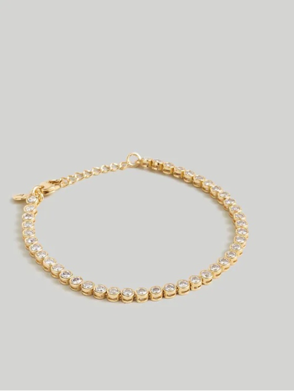 NWT Madewell The Tennis Collection Bezel Set Crystal Bracelet Pale Gold